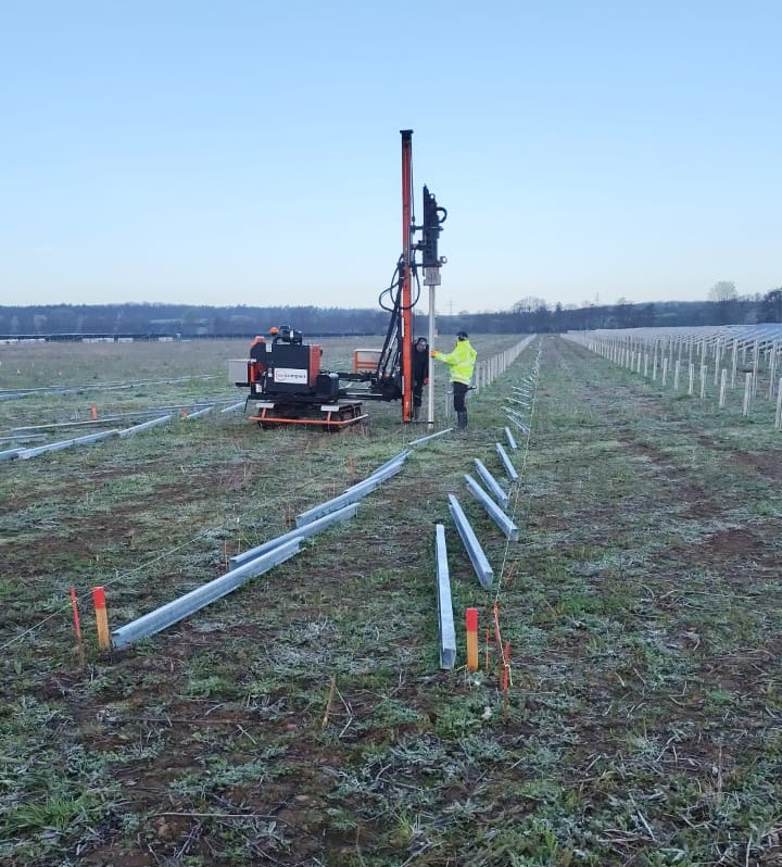 Pile driving for solar mounting structures